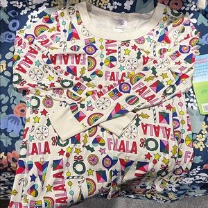 Hanna Andersson women’s long John pajama top falala family matching Christmas